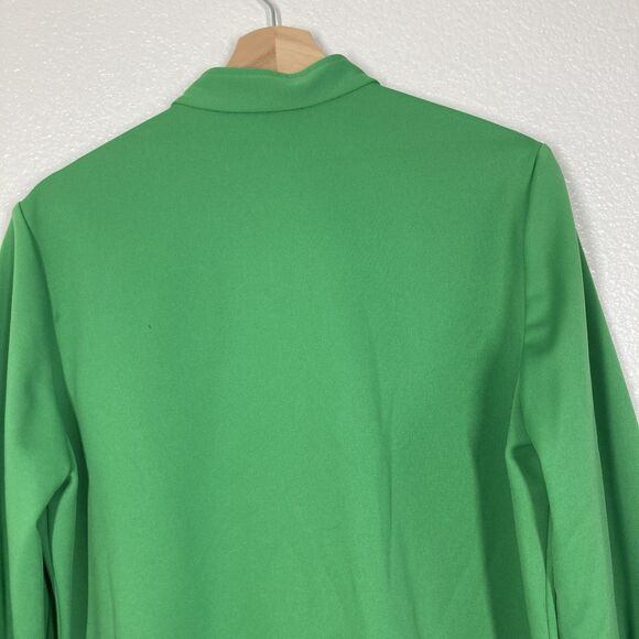 Vintage Wilroy Traveller Shirt Womens 18 Green Mandarin Collar Tunic USA 70s - Picture 13 of 16